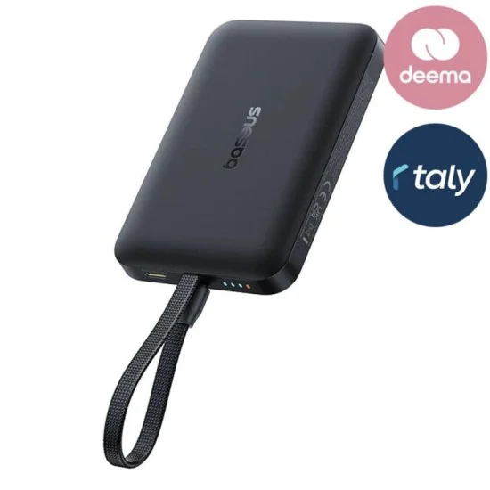Baseus EnerFill FM11 Magnetic Power Bank with USB-C Cable – Black